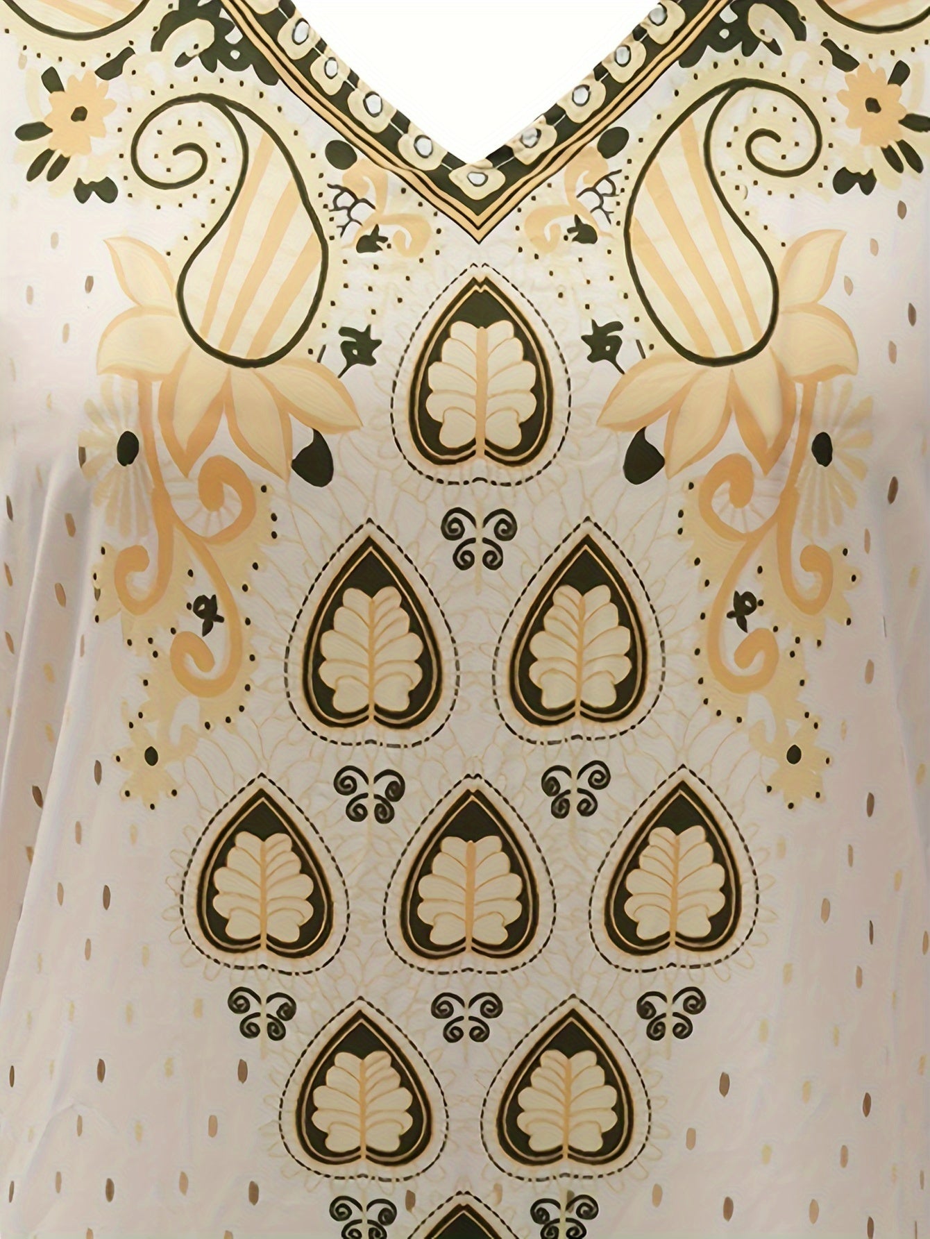  Paisley Print Boho Abaya Dress
