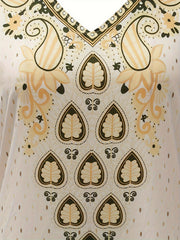  Paisley Print Boho Abaya Dress