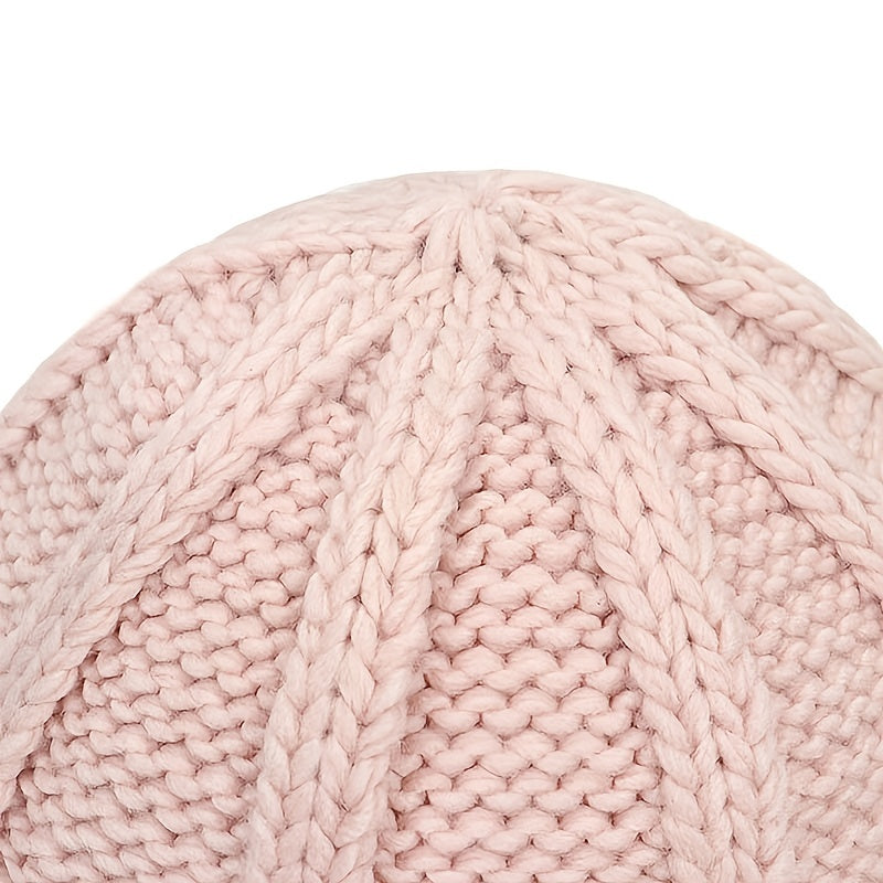 Vintage Ribbed Knit Beanie Hat