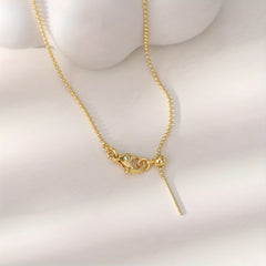 Girl's Classic Golden Titanium Steel Chain Necklace