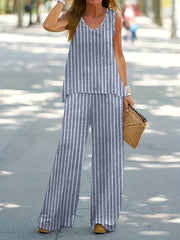  Figure Print Tank Top & Pants Outfit Set