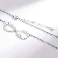 Custom Infinite Love Necklace with 2 Names & Sign, 5 Fonts