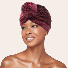 Big Flower Turban Polka Dot Head Wrap Women Headscarf Cap Bandana