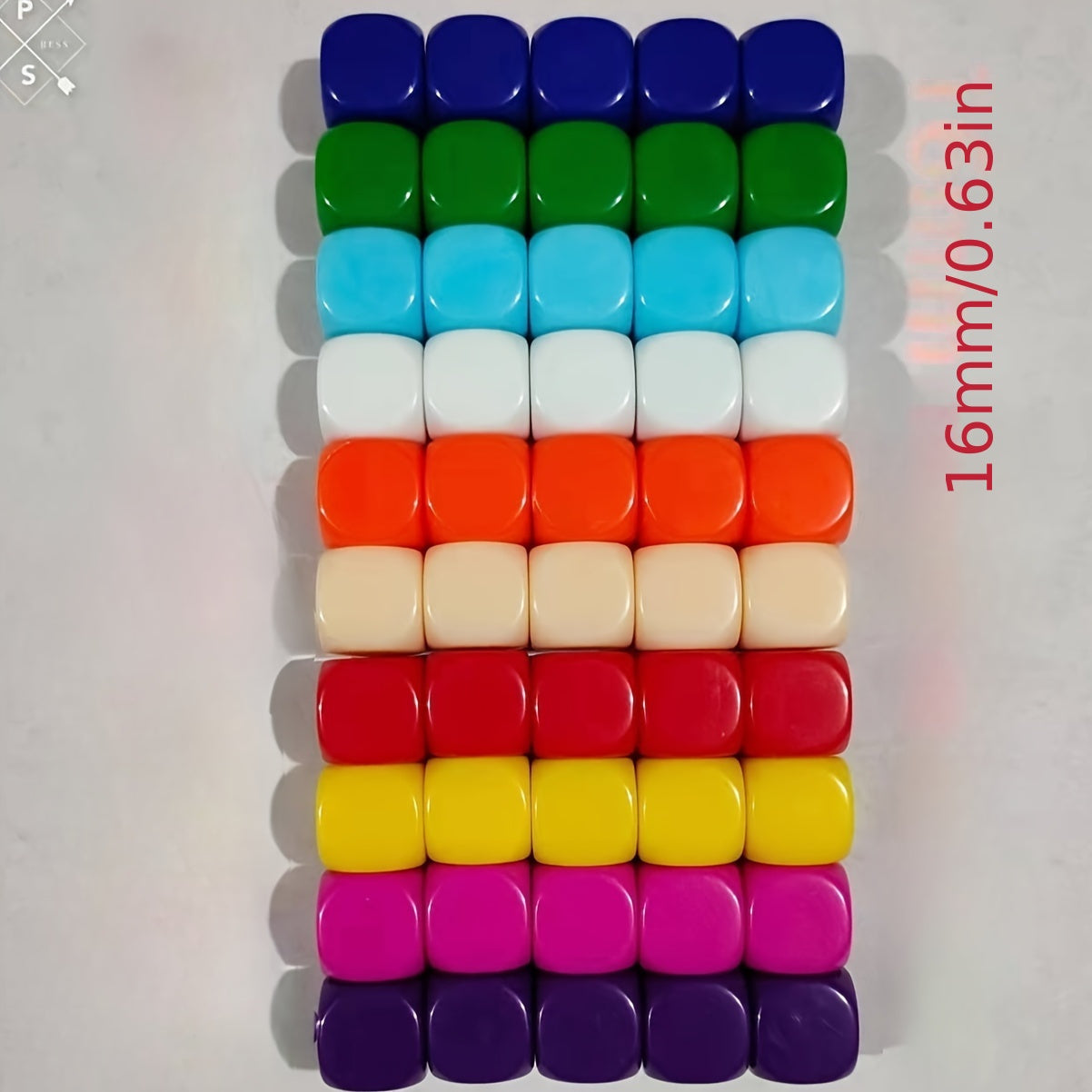 20pcs Acrylic 16mm Round Corner Blank Dice for Multiplayer Game