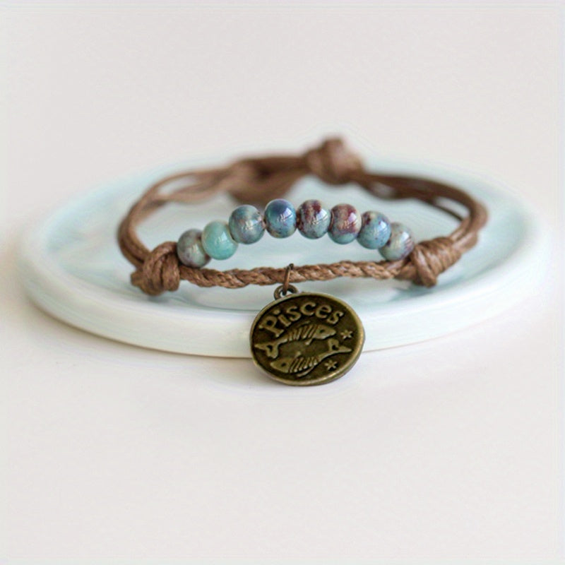 12 Constellation Retro Bracelet for Men