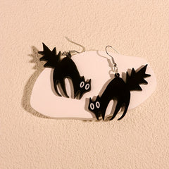 Scared Cat Funny Dangle Earrings Acrylic Jewelry