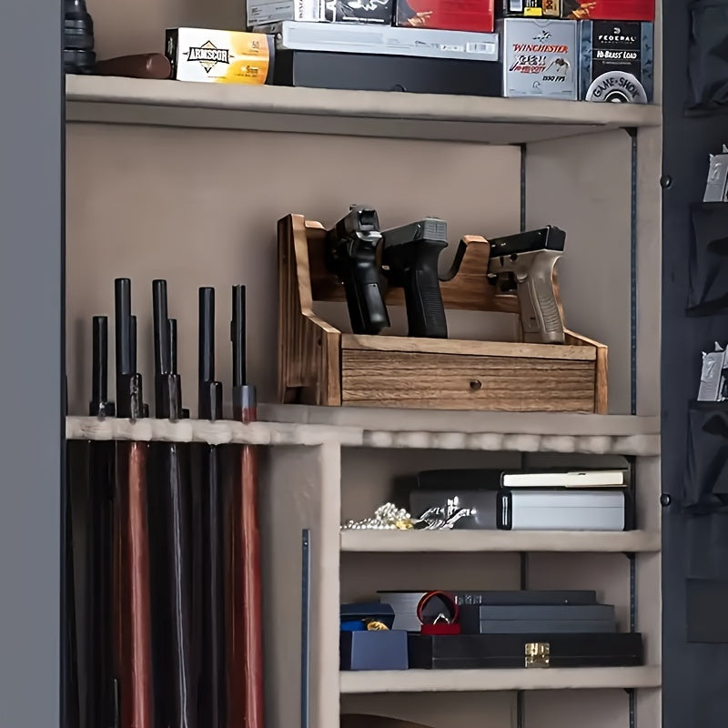 Solid Wood Heavy Duty Holder with Drawer, Accessories Organizer