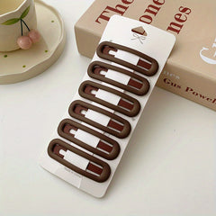 6pcs Solid Hair Clip Female Side Clip Bangs Clip Back Head Non slip Clip