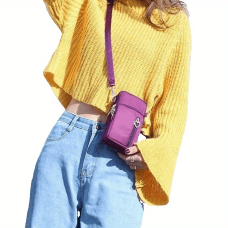 Heart Zipper Ring Shoulder Bag Waterproof Layered Crossbody Bag