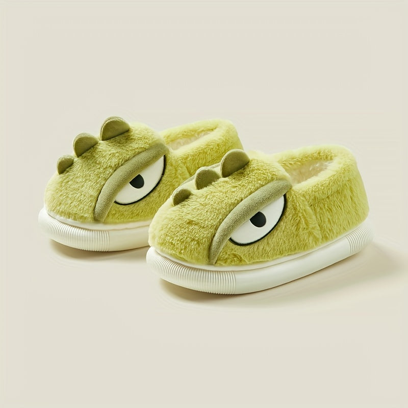 Boys Cartoon Furry House Shoes - Warm Indoor Walking Shoes