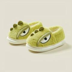 Boys Cartoon Furry House Shoes - Warm Indoor Walking Shoes