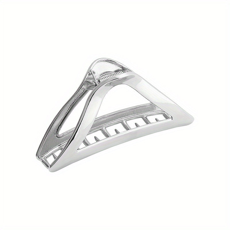 Silvery Triangle Hair Claw Clip Alloy Nonslip Shark Claw