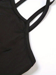Criss Cross Cami Jumpsuit Sleeveless Slim Fit Spring Summer