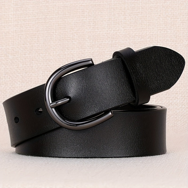 Leather Belt Round Pin Buckle Belt Unisex Casual Pants Jeans Belts Plus Size