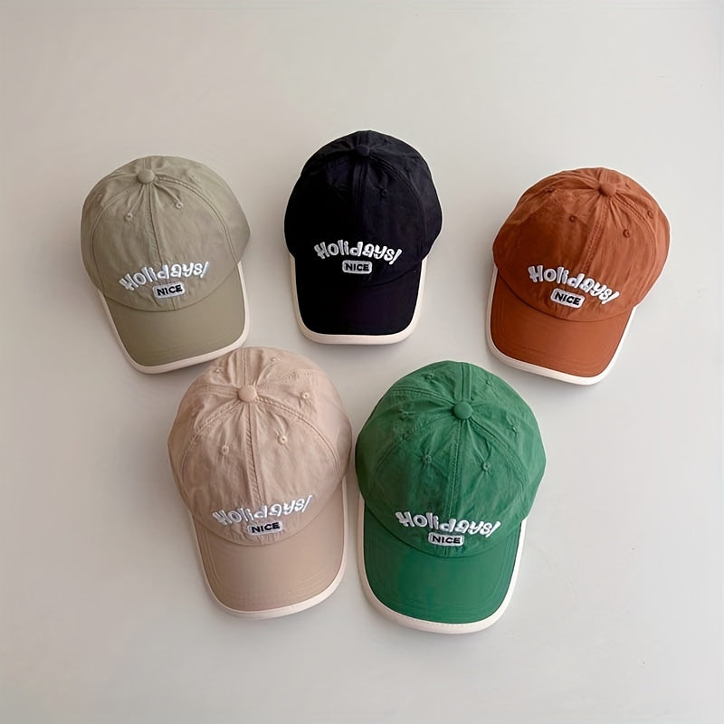 Kids Embroidered Baseball Cap, Quick Drying, Soft Top