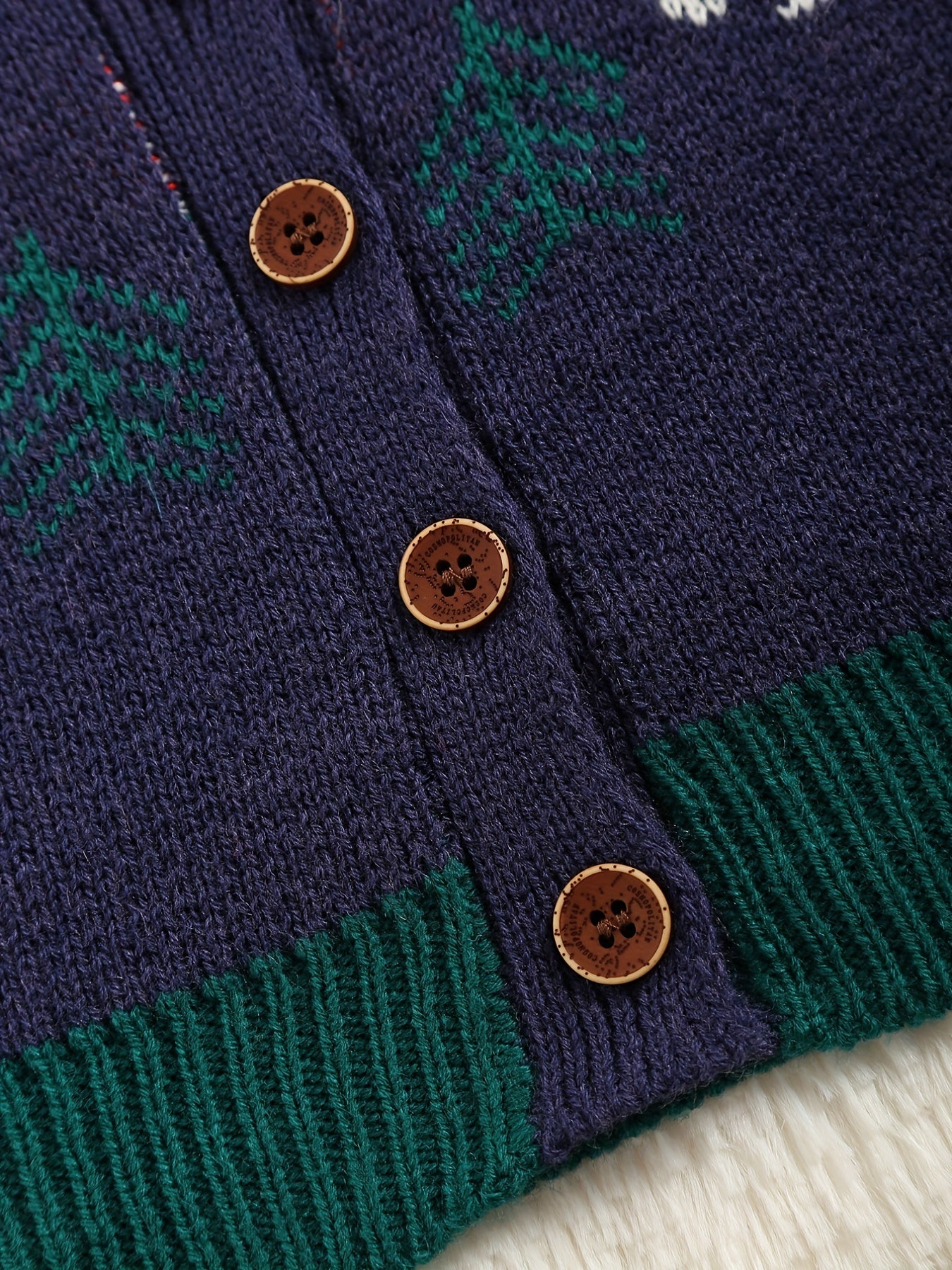 Christmas Jacquard Knit Cardigan Sweater for Kids