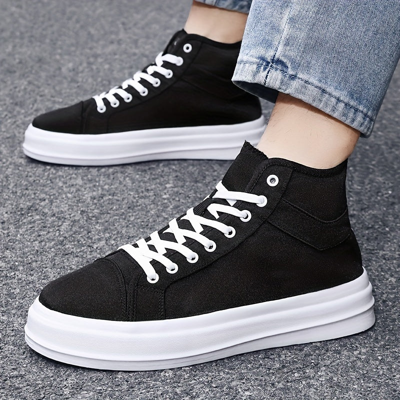 High Top Lace Up Canvas Shoes Non Slip Casual Flats