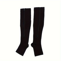 Open Toe Zipper Compression Socks for Women Men