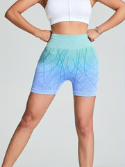Colorful High Waist Yoga Short Slim Fit High Stretch Sporty Cycling Workout