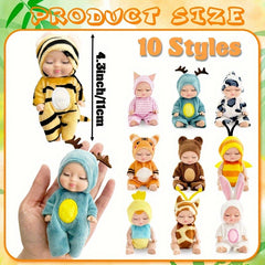 10pcs 4 inch Realistic Animal Costume Dolls Soft Plush Mini Stuffed Animals