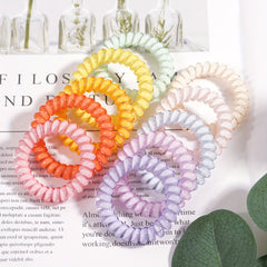 20pcs Solid Coil Wire Hair Tie Candy Telephone Wire Headband