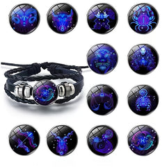 Zodiac Charm Bracelet Multilayer Leather Bangle
