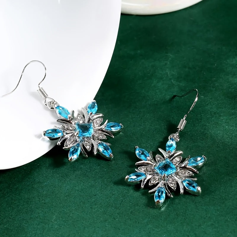 Snowflake Earrings Artificial Diamond Earrings Party Jewelry Gift For Women