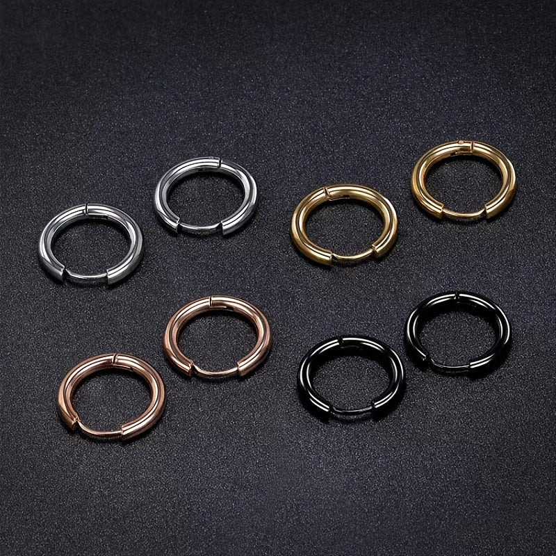 Stainless Steel Hoop Earrings Circle Ear Piercing Jewelry