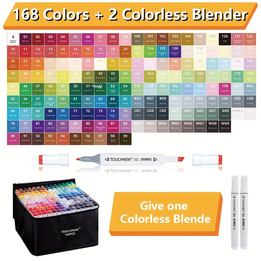 Dual Tip Markers Waterproof & Durable with Storage Bag