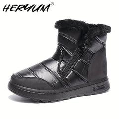 Women's Waterproof Winter Snow Boots Faux Fur Lined Warm Mid Tube Boot