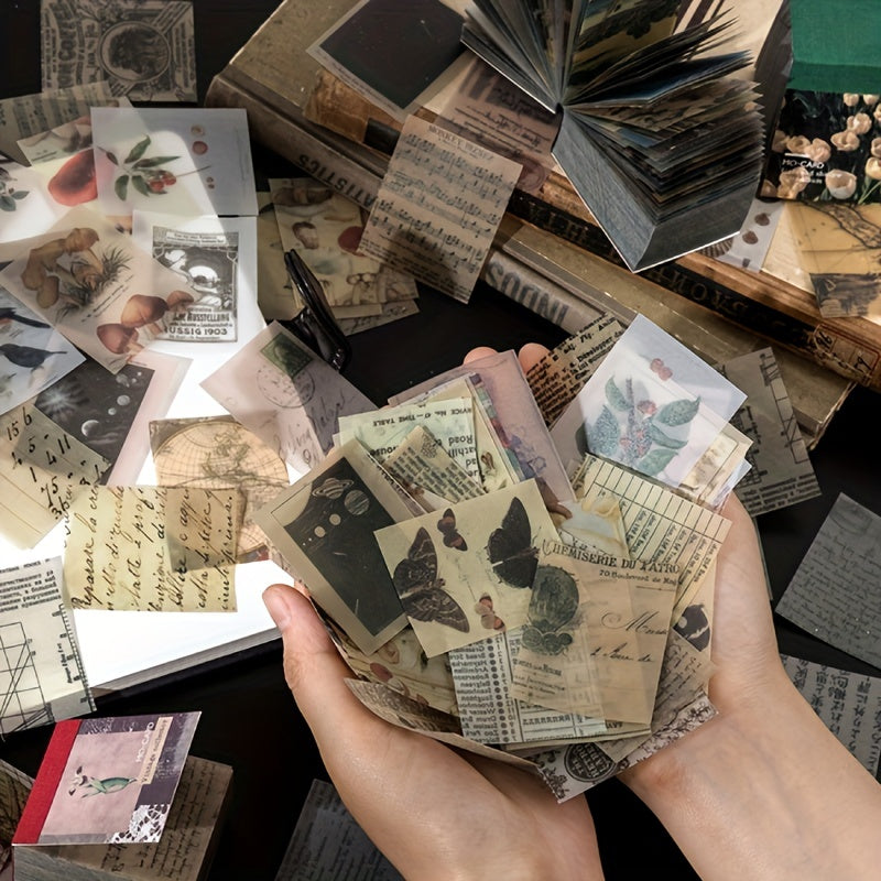 366pcs Vintage Plant & Flower Stickers for Art Supplies and Planning