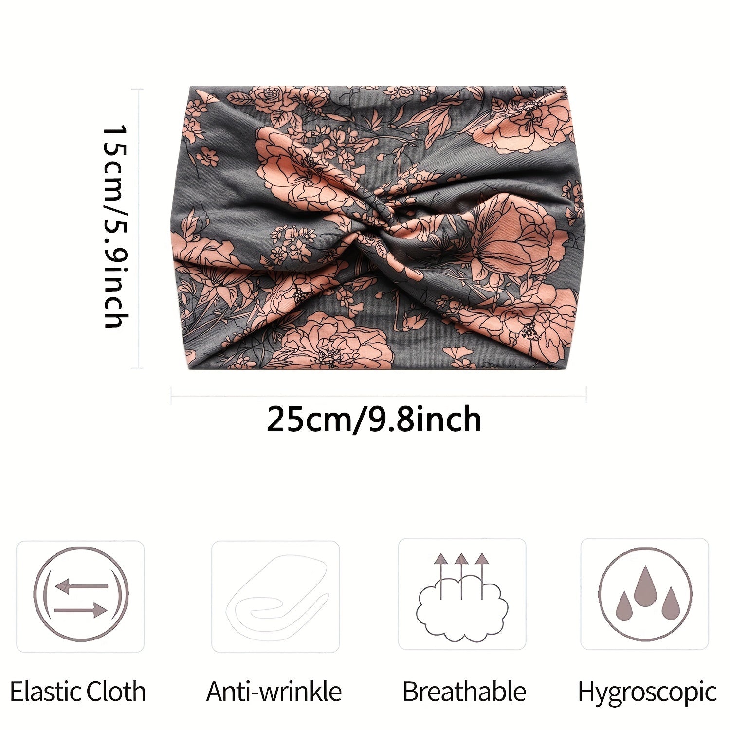6pcs Floral Criss Cross Headbands for Women Girls