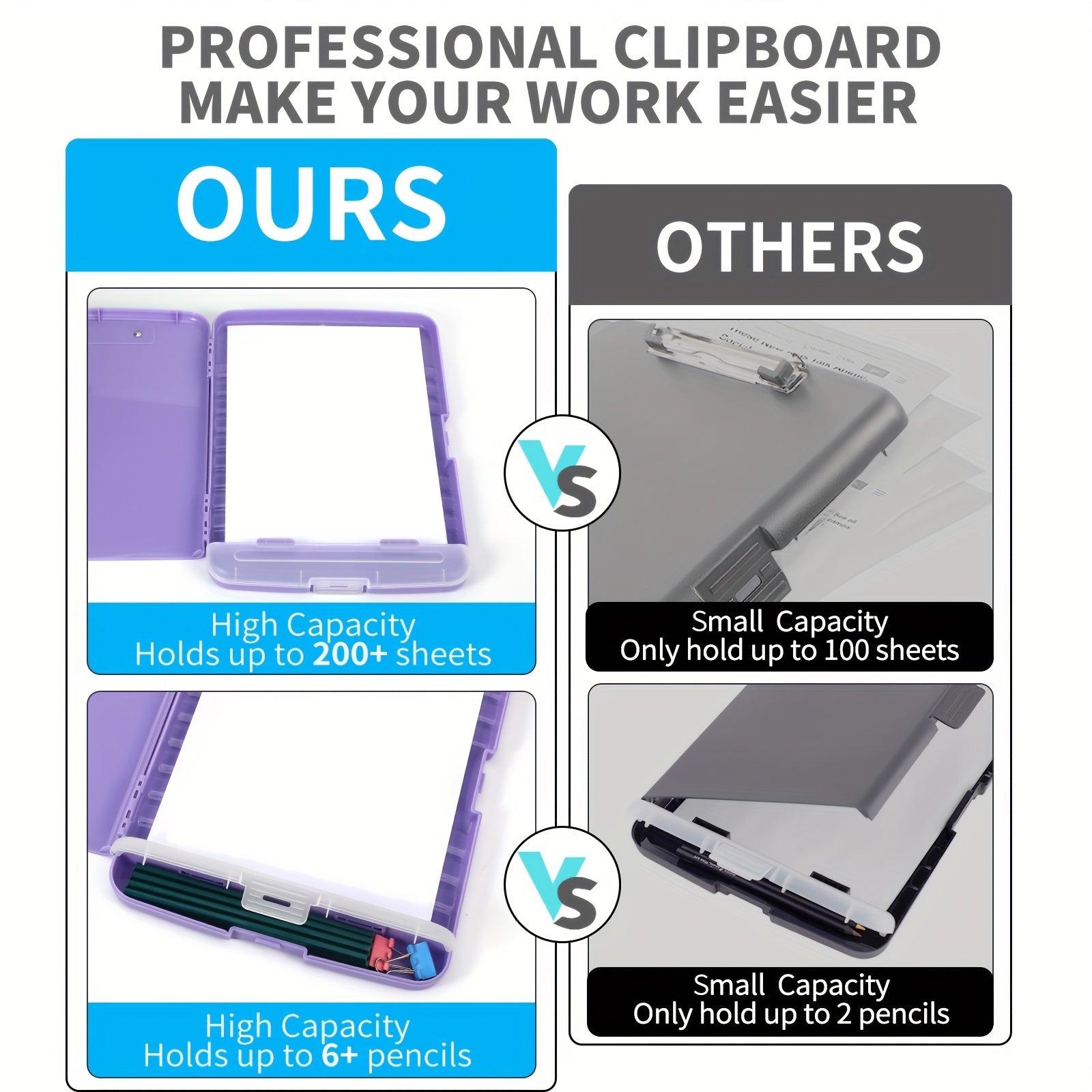 Plastic Writing Pad With Clip for Easy Document Storage