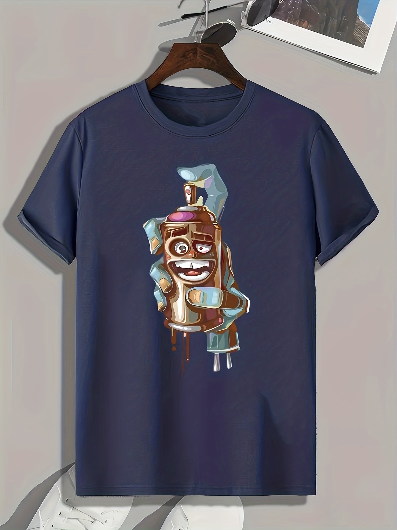 Spray Print Men's Graphic T shirt Casual Comfy Tees For Summer