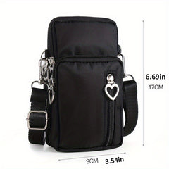 Heart Zipper Ring Shoulder Bag Waterproof Layered Crossbody Bag