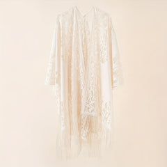 Solid Lace Cardigan Sunproof Shawl Casual Beach Cape