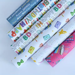 6pcs Mother's Christmas Halloween Easter Birthday Wrapping Paper Gift Wrap