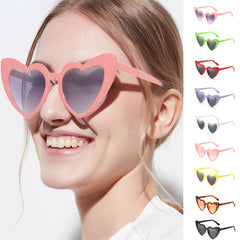 Heart Sunglasses For Women Cat Eye Glasses UV400 Colorful Frame Tined Lens