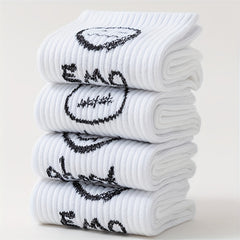 8 Pairs Cartoon Print Socks Mid Tube Women's Stockings Hosiery