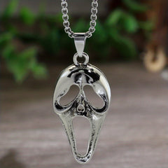 Screaming Skull Mask Punk Pendant Necklace Men Jewelry Gift