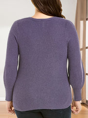  Cable Knit V-Neck Sweater