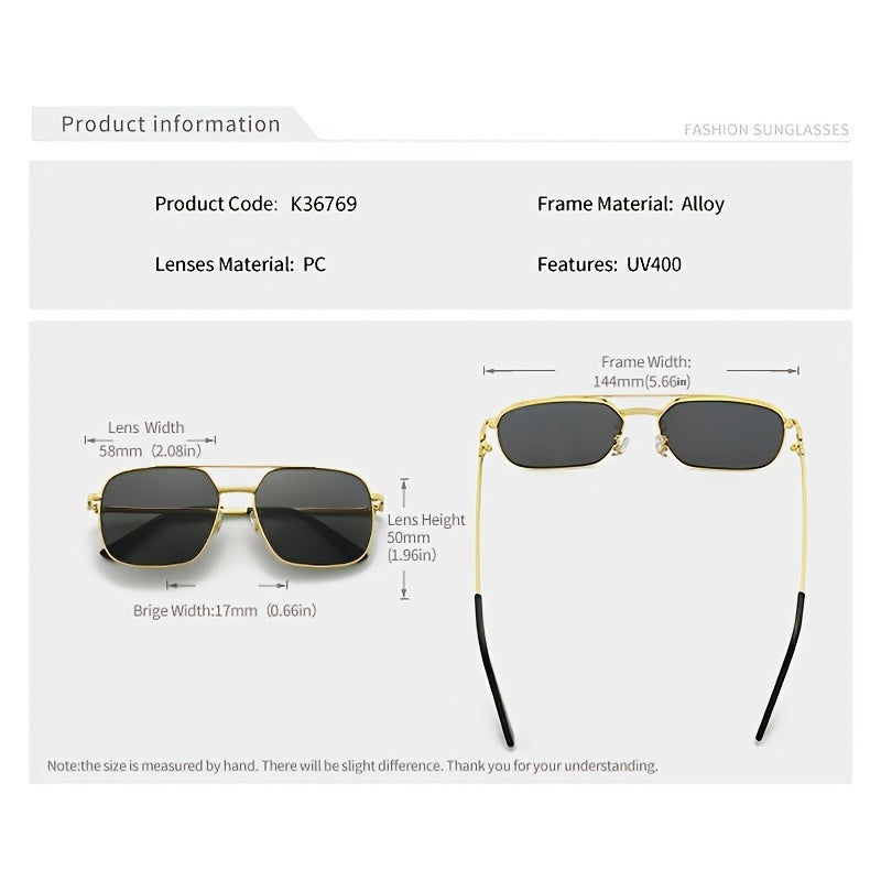 Square Women's Sunglasses Metal Big Frame Sun Glasses Women Retro
