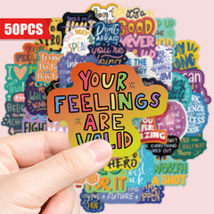 50pcs Inspirational Never Give Up Waterproof Stickers for Motivation & Strength