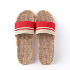 Men's Linen Open Toe Slippers Lightweight Indoor Outdoor