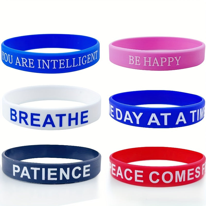 7pcs Inspirational Wristband Bulk Thank You Gift Silicone Bracelet Rubber Band