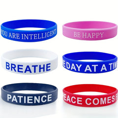 7pcs Inspirational Wristband Bulk Thank You Gift Silicone Bracelet Rubber Band