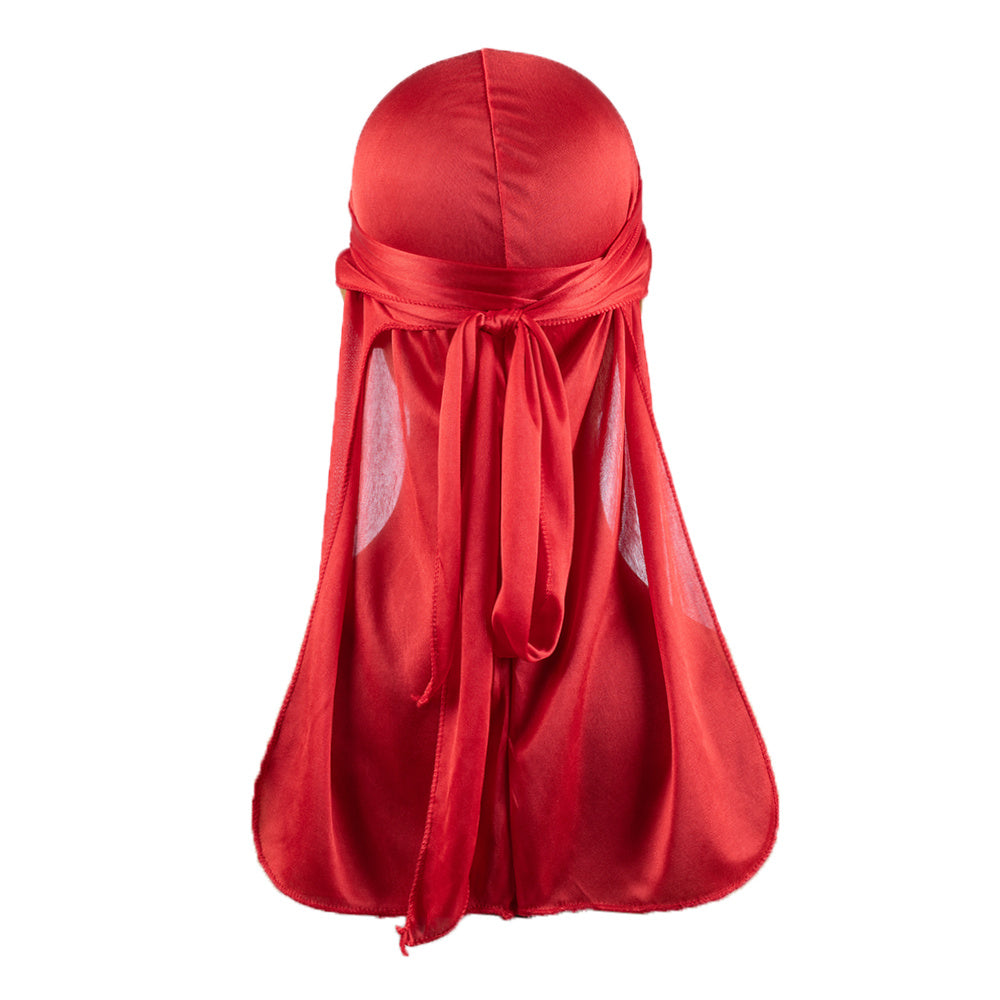 4pcs Silk Like Durags Satin Long Tail Head Wraps Silky Bandana