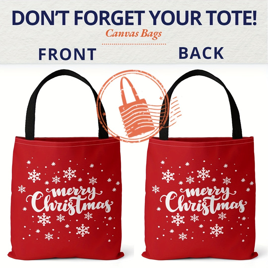 Christmas Canvas Bag Lightweight Shoulder Bag Tote Bag Handbag Shopping Bag