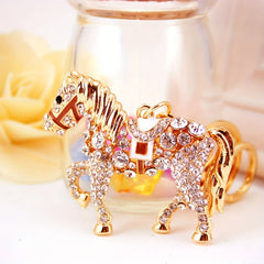 Zodiac Rhinestone Pony Keychain Horse Car Keychain Female Bag Accessories