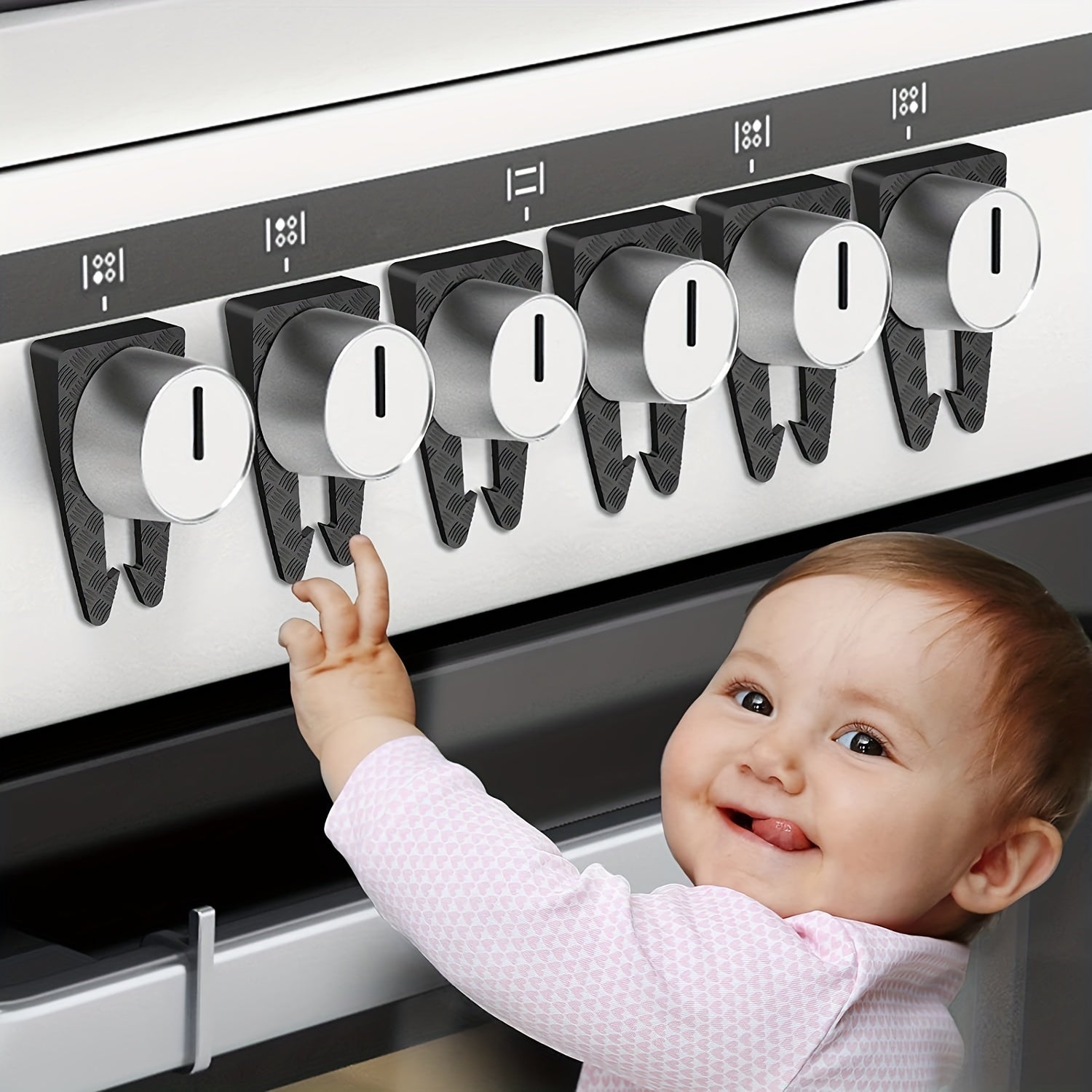 Silicone Stove Knob Covers Gray - Child Proof & Heat Resistant